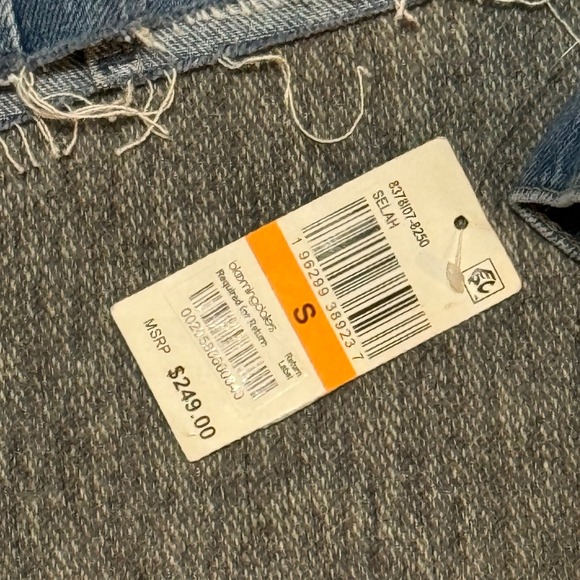 NWT PAIGE Pacey Cropped Denim Jacket Raw Hem Selah Blue Women S $249 - Picture 9 of 11